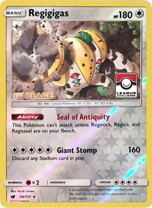 Crimson Invasion Regigigas [1st-Place-League] Pokémon card